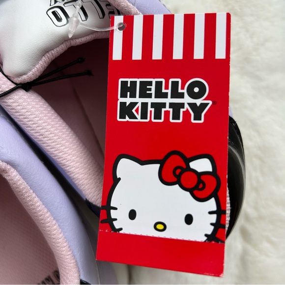 HELLO KITTY by Sanrio Women’s Casual Court Sneakers White/Blk/Purple Sparkle 9 - Picture 11 of 15